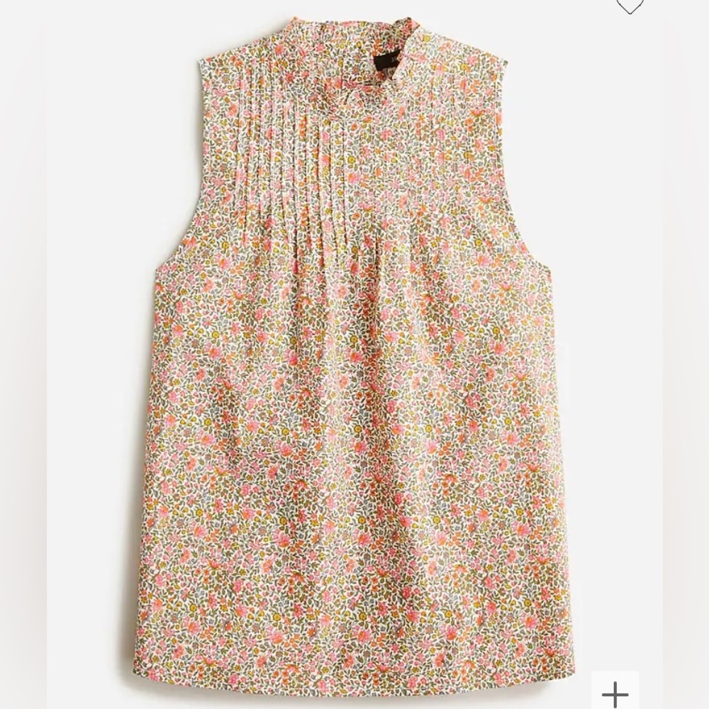 J. Crew x Liberty London Floral Pintuck Cotton Poplin Top - NWOT